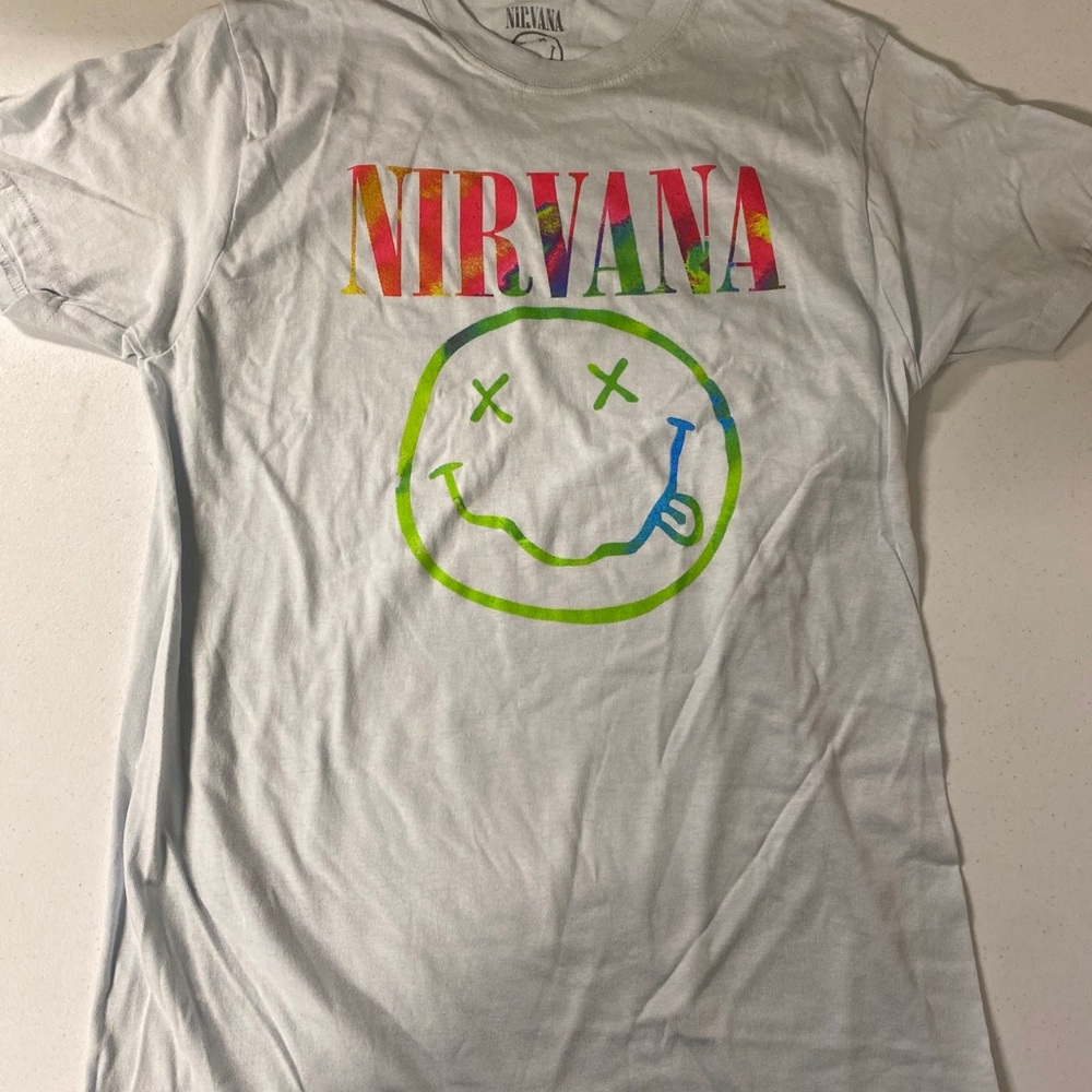New Nirvana T-shirt Gray smiley